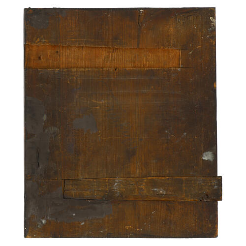 Hand-painted antique Russian icon of the Mother of God of Tichvin, restored with gold frame, 10x12 in 5