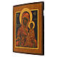 Icono tabla antigua rusa pintado a mano Virgen de Tichvin restaurado marco dorado 26x30 cm s3