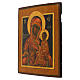 Ancient Russian icon hand painted Our Lady of Tikhvin restored gold frame 26x30 cm s3