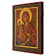 Icona tavola antica Russia dipinta a mano Madonna delle tre mani restaurata 30x26 cm s3