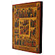 Twelve Great Feasts, restored Russian icon painted by hand on wood, 12x10 in s3