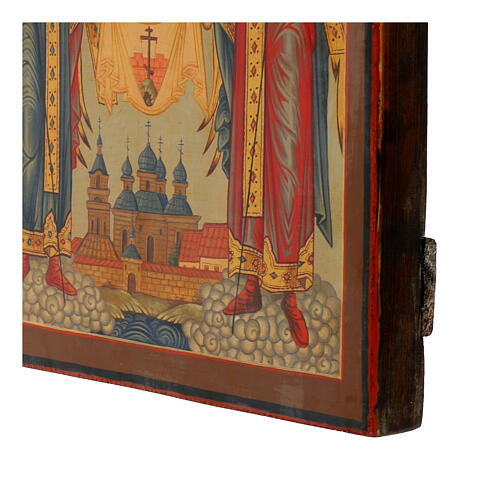 Hand-painted Russian icon of Archangels Michael and Gabriel, 12x10 in 6