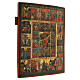 Antique icon of the Sixteen Great Feasts and Passion Cycle, 19th century, 17x13 in, Russia s7
