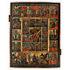 Icono antiguo 16 grandes fiestas y ciclo de la Pasión siglo XIX 44x34 cm Rusia s1
