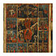 Icono antiguo 16 grandes fiestas y ciclo de la Pasión siglo XIX 44x34 cm Rusia s2