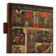 Icono antiguo 16 grandes fiestas y ciclo de la Pasión siglo XIX 44x34 cm Rusia s4