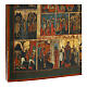 Icono antiguo 16 grandes fiestas y ciclo de la Pasión siglo XIX 44x34 cm Rusia s5