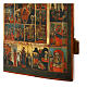 Icono antiguo 16 grandes fiestas y ciclo de la Pasión siglo XIX 44x34 cm Rusia s6