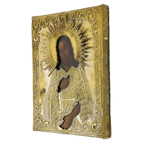Alte russische Ikone, Heiliger Johannes der Täufer, mit Riza – Moskau, Mitte neunzehntes Jahrhundert, 32 × 25 cm 5