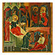Icona russa antica nascita di Maria 44x37 cm XIX sec s2