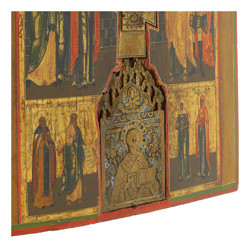 Alte russische Ikone Staurothek mit Passionsdarstellungen – Russland, Beginn neunzehntes Jahrhundert, 35 × 31 cm 3