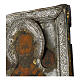 Icona russa antica San Nicola di Myra 31x26 cm XIX sec con riza ottone s4