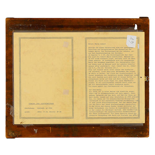 Icona antica Nascita di Maria e scene Russia XIX sec 33x27 cm 7