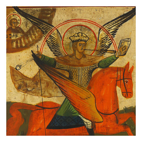 Antique Russian icon of Archangel Michael, 19th century, 12x10 in 2