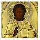 Icona antica Cristo Pantocratore 32x26 cm con riza in metallo dorato Russia s2