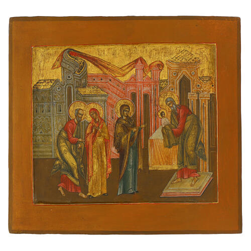 Icona antica Presentazione al tempio di Gesù XIX sec Bielorussia 31x33 cm 1