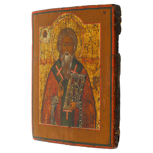 Alte russische Ikone, Heiliger Antipas von Pergamon, Schutzpatron der Zahnärzte – Moskau, Beginn neunzehntes Jahrhundert, 26 × 22 cm 3