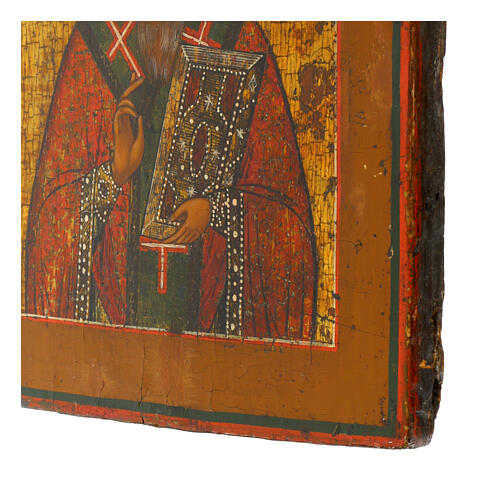 Icona russa santo Antipa patrono dei dentisti XIX sec 26x22 cm 4