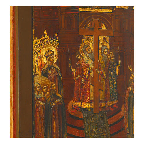 Russian Icon 'Exaltation of the Cross' 19th Century, 35x30 cm 6