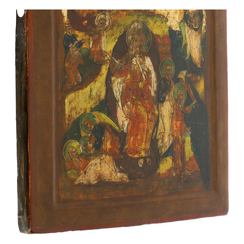 Russian Icon Ascension of Prophet Elijah, 18th Century 30x26 cm 6