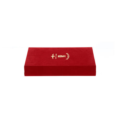 Icona Rumena dipinta Gesù Pantocratore veste rossa 22x18 cm 5