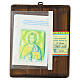 Ícone romeno pintado Jesus Pantocrator veste vermelha 22x18 cm s4
