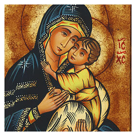 Icona Madonna di Tolgskaja Rumena dipinta a mano 22x18 cm