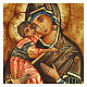 Icona dipinta Madonna Vladimirskaja antichizzata Romania 22x18 cm s2