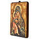 Icona dipinta Madonna Vladimirskaja antichizzata Romania 22x18 cm s3