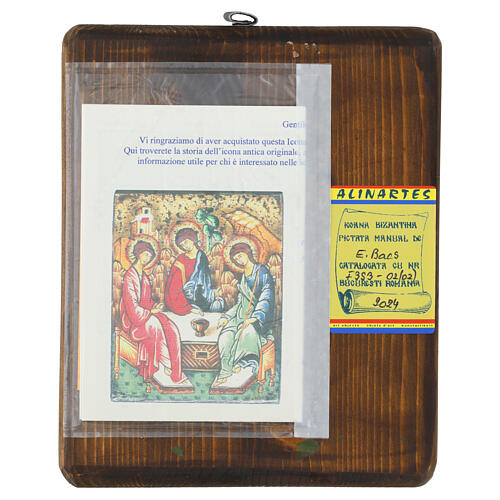 Icono pintado a mano Santísima Trinidad Rumano 22x18 cm 4