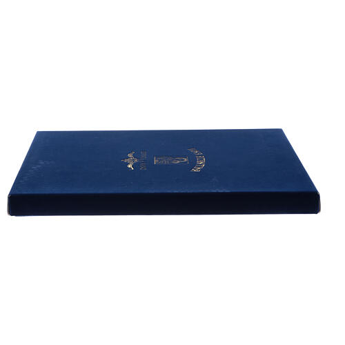 Icona Rumena Madre di Eleus Kikks dipinta manto blu 28x24 cm 5