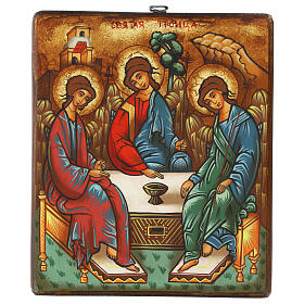 Icona Santissima Trinità Rumena dipinta a mano 28x24 cm