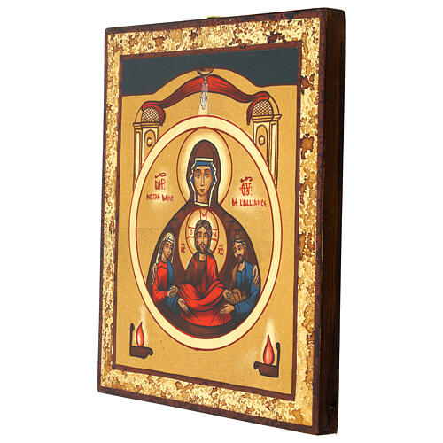 Icona degli Sposi dipinta a mano Rumena antichizzata 28x24 cm 3