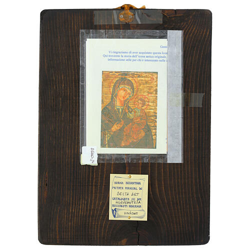 Icono Madre Hodighitria Rumano pintado a mano 31x23 4
