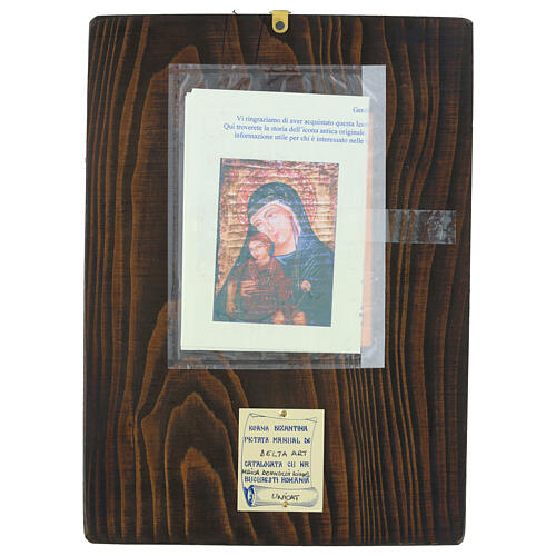 Icona Madre di Dio Eleus Kikks stile Rumeno antico 31x23 cm 4