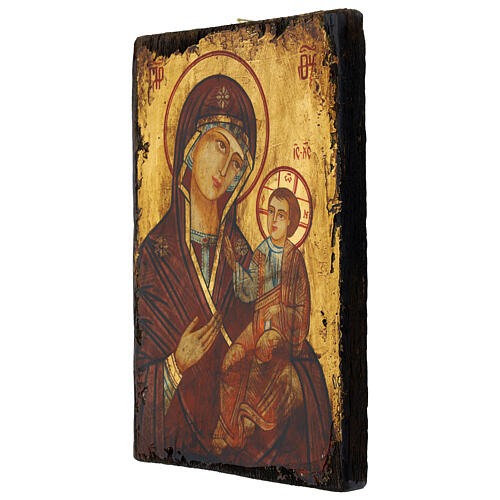 Icon Mother of God Hodegetria Romania antiqued, 31x23 cm 3