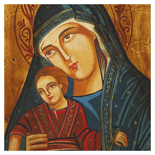 Icona Madre Eleus Kikks Rumena dipinta a mano 31x23 cm 2