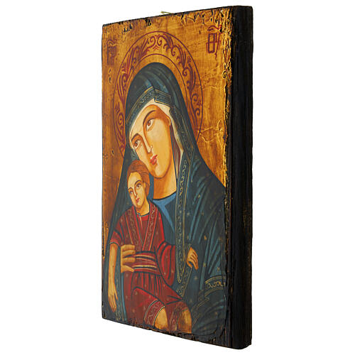Icona Madre Eleus Kikks Rumena dipinta a mano 31x23 cm 3