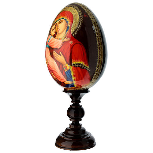 Uovo dipinto Madonna di Vladimir 35 cm 3