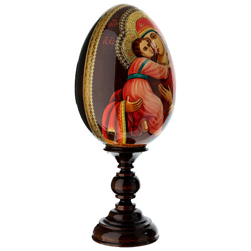 Uovo dipinto Madonna di Vladimir 35 cm 4