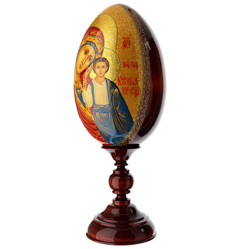 Uovo dipinto Madonna di Kazan 36 cm 3