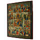 Icona russa 12 feste su tavola antica 52x42 cm s3