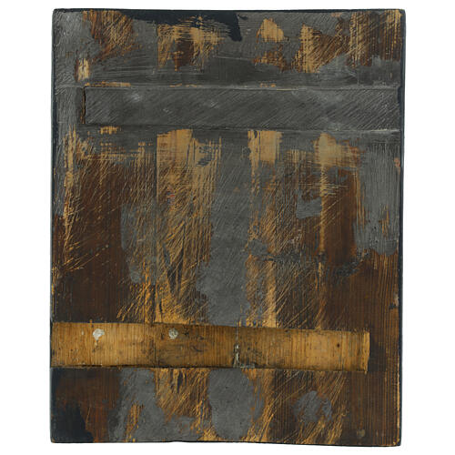 Icono ruso 'Alegría Inesperada' sobre tabla antigua 37x30 cm 5