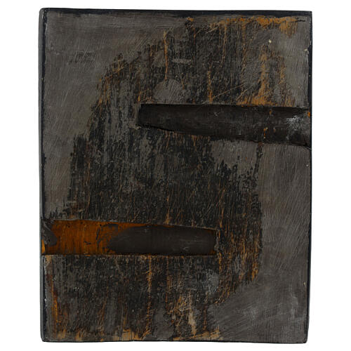 Icona Madonna di Vladimir su tavola antica 30x24 cm 5