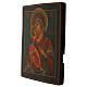 Icona Madonna di Vladimir su tavola antica 30x24 cm s3