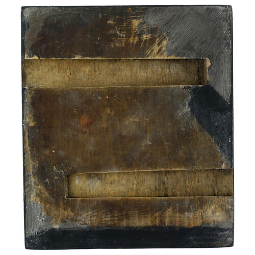 Icona russa tavola XIX secolo Madonna Kazan sfondo decorato 31x27 cm 4