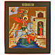 Icona moderna San Giorgio russa stile Palekh tavola antica 35x40 cm s1