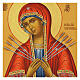 Icona russa su tavola antica Madonna dei 7 dolori stile Palekh 30x24 cm s2