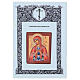 Icona russa su tavola antica Madonna dei 7 dolori stile Palekh 30x24 cm s4