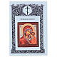 Icona russa su tavola antica Madonna Kazan stile Palekh 34x28 cm s4